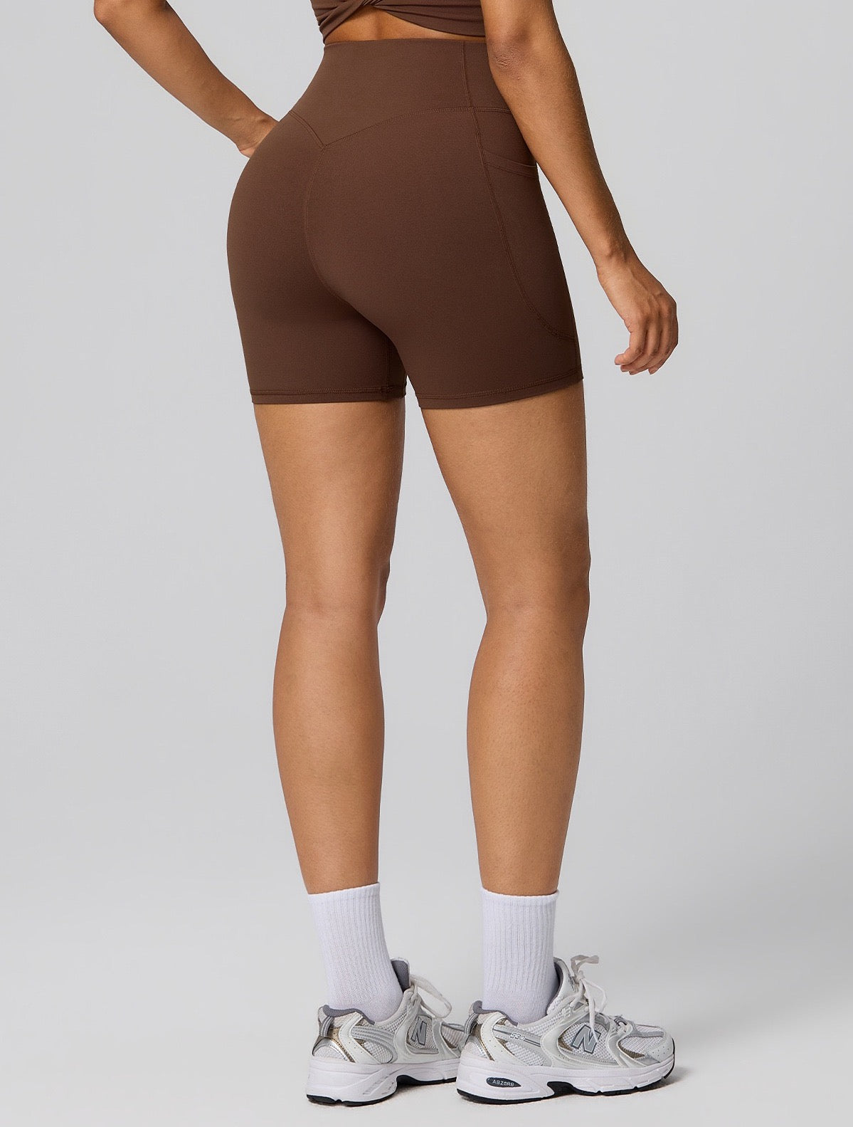 brown yoga shorts for women