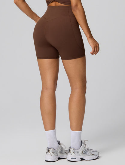 brown yoga shorts for women