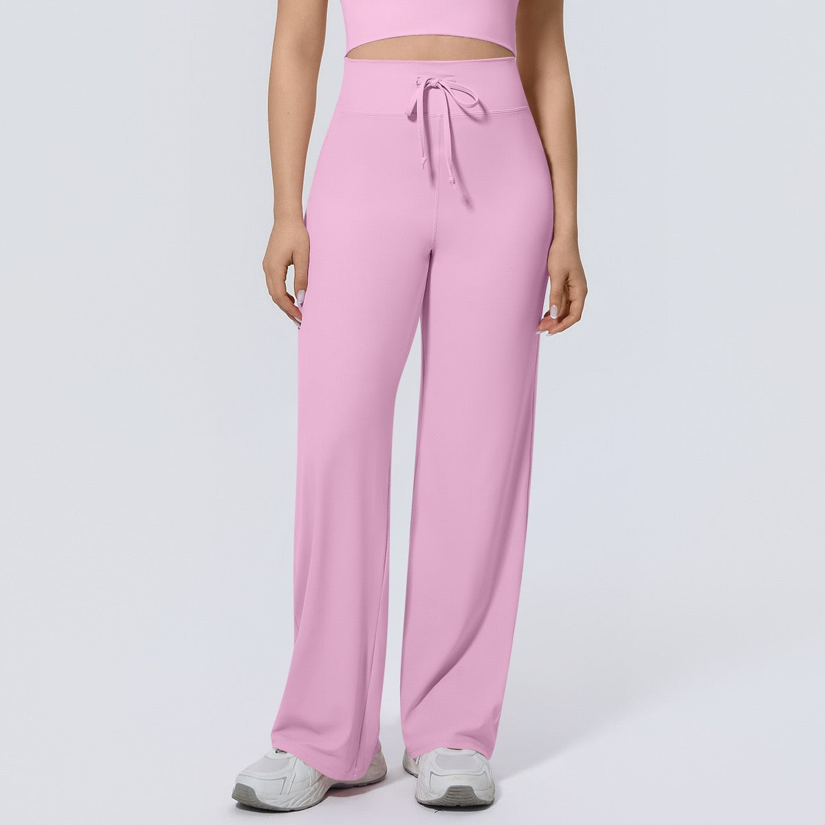 flowy yoga pants pink colour