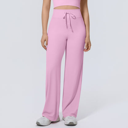 flowy yoga pants pink colour