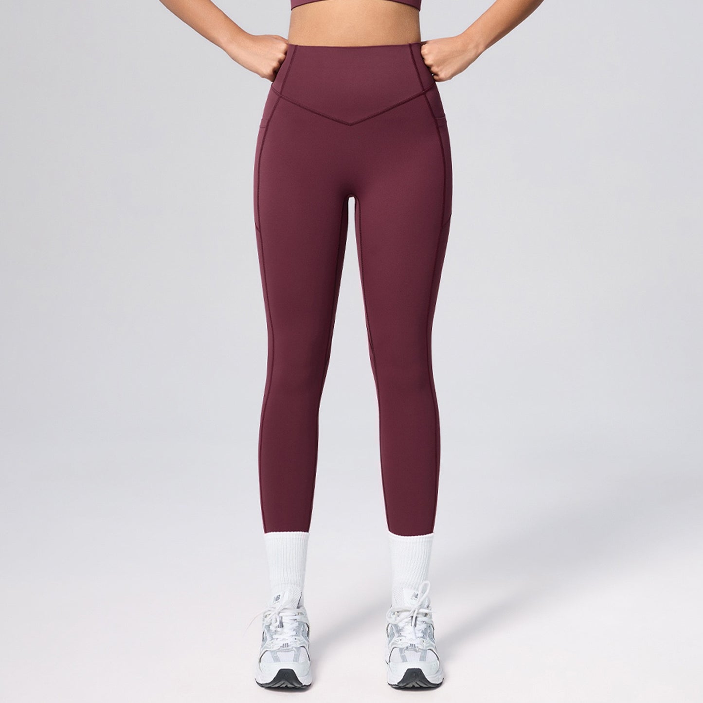 red yoga leggings with pockets