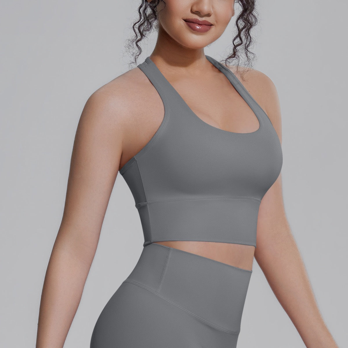 grey racerback training top