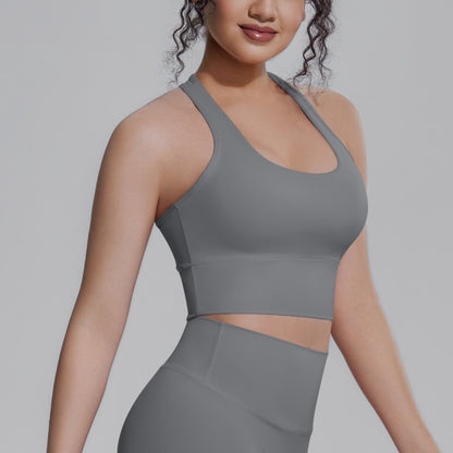 grey racerback training top