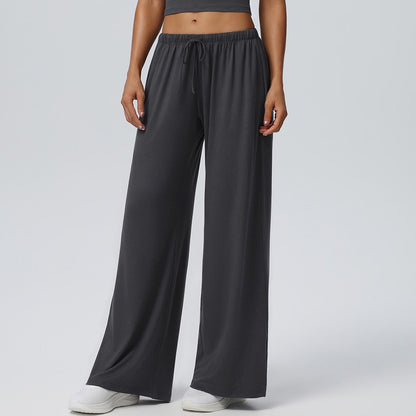 grey wide leg trousers