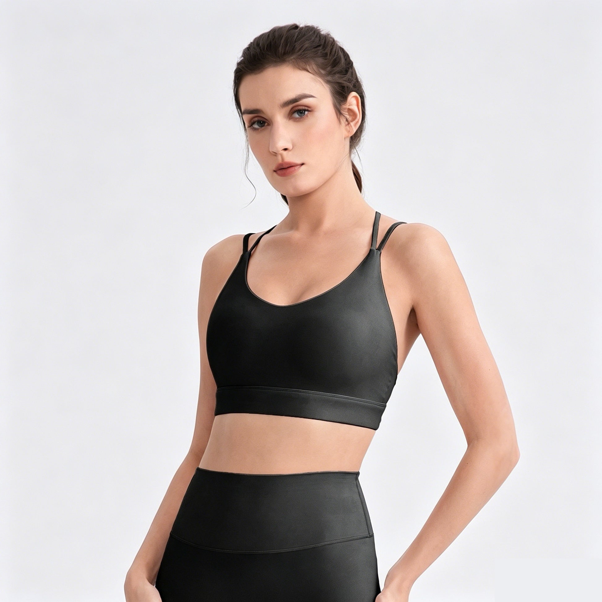 gym and yoga bra top black