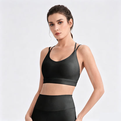 gym and yoga bra top black