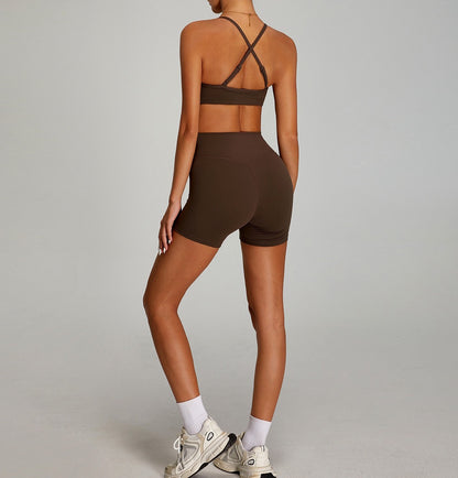 gym bra with cross back design