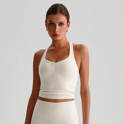 gym crop top white