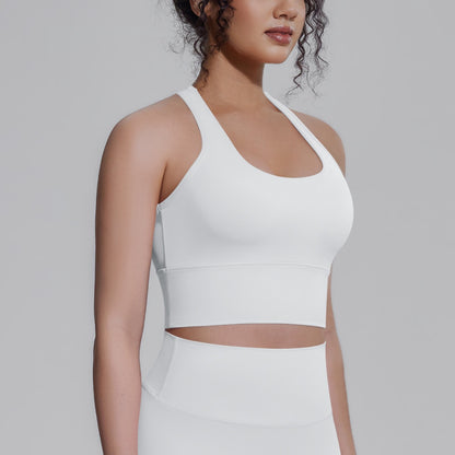 gym essential white bra top