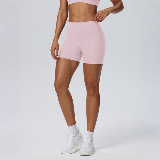 pink gym shorts with tummy control