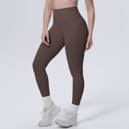 Coffee Brown High Waist Gym Leggings – Squat Proof Yoga Pants for Women