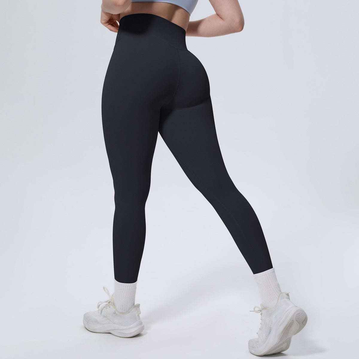 Black High Waist Workout Leggings – Squat Proof Gym Yoga Pants for Women