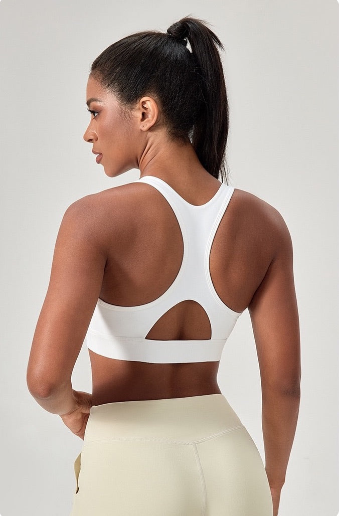 high impact sports bra white 