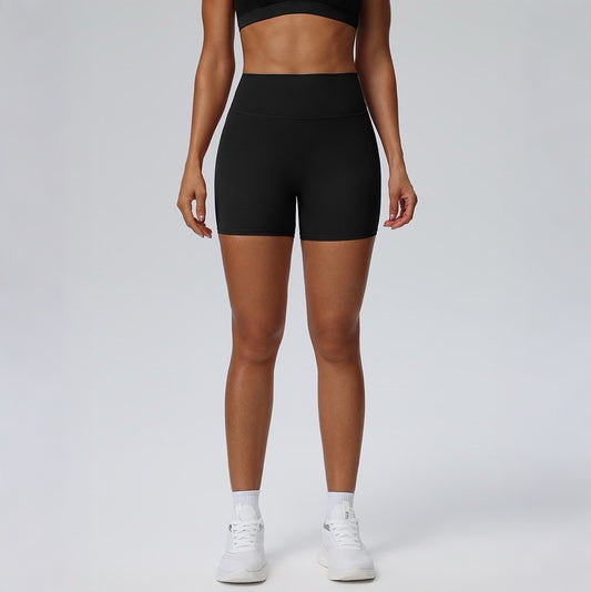 high rise 3 inch gym shorts black