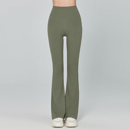high rise flare leggings green colour