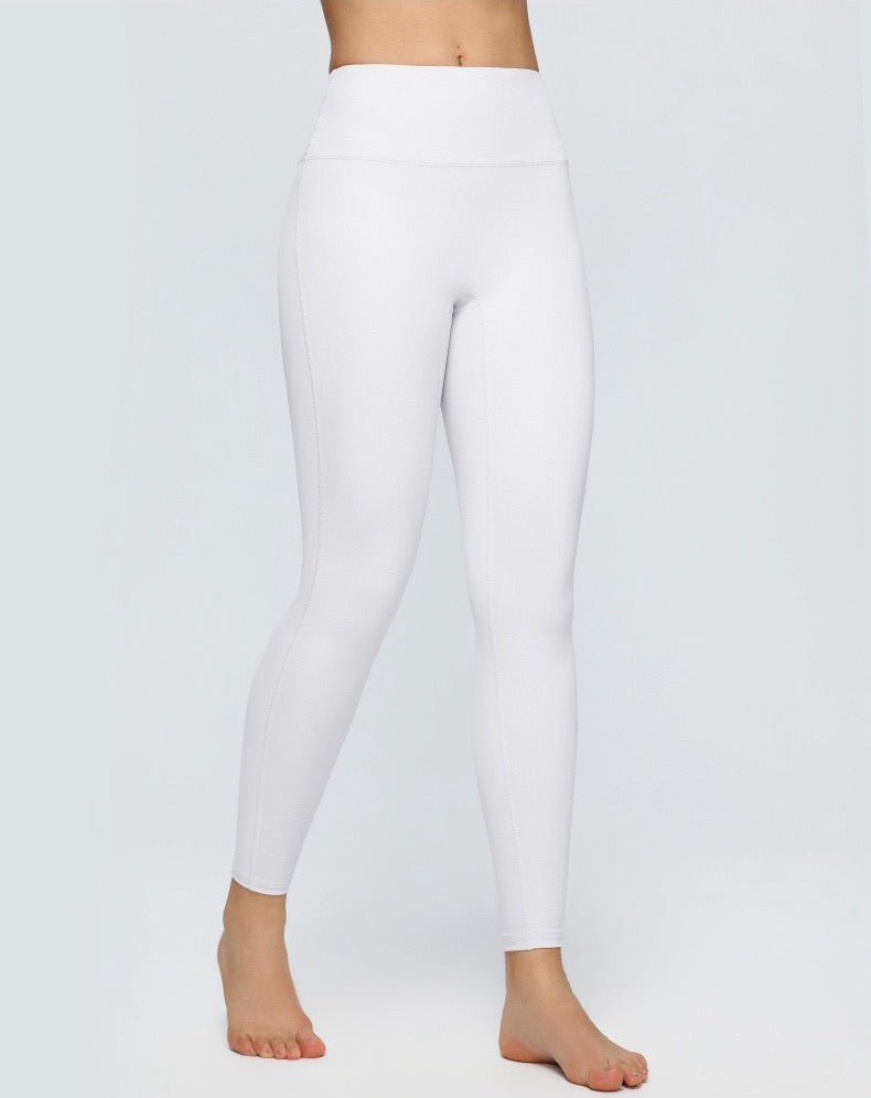 white high rise workout tights