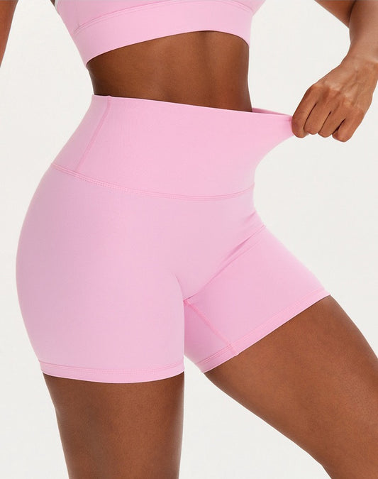 high stretch fitness shorts pink