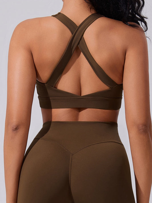 high support cross-back sports bra