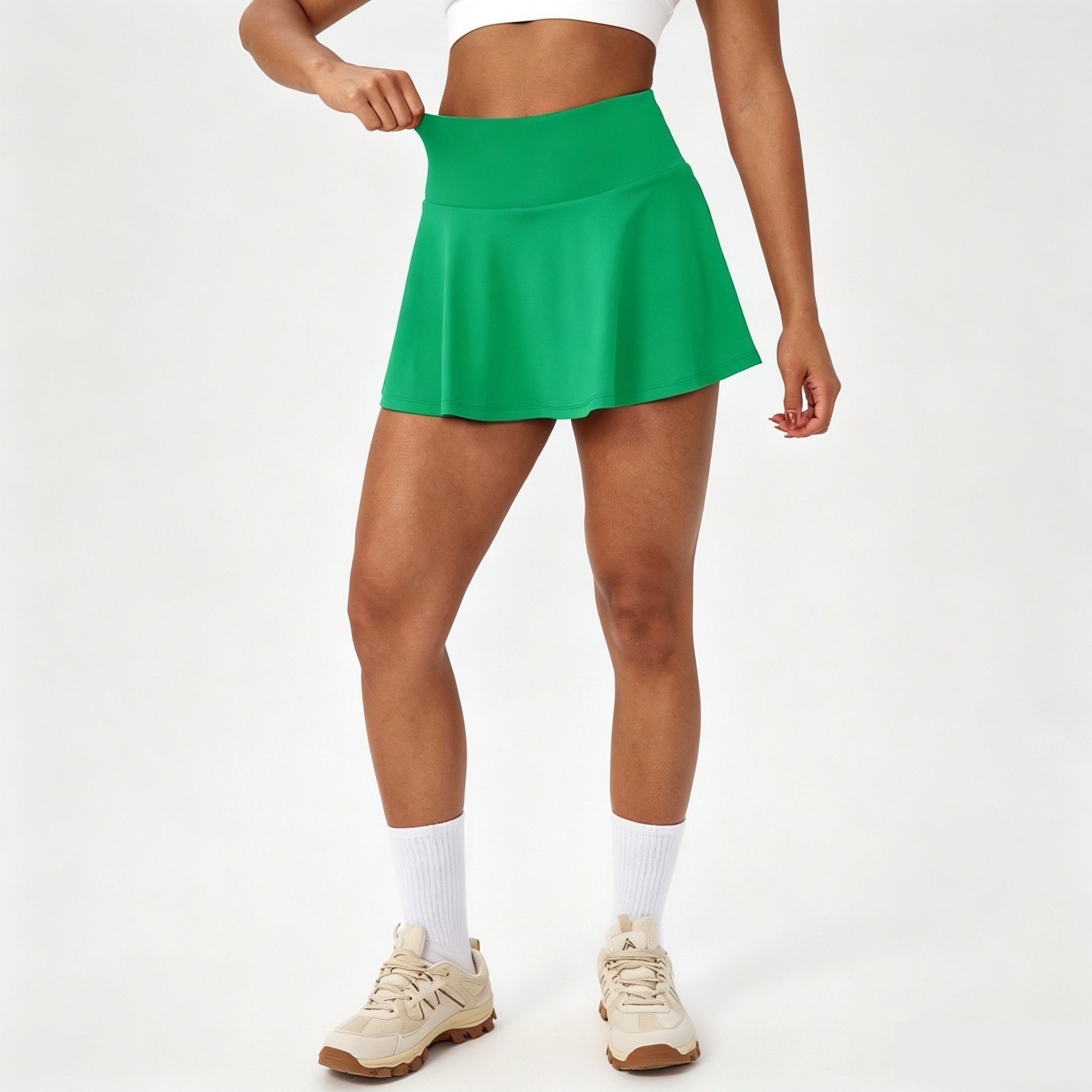 green high waist athletic skirt