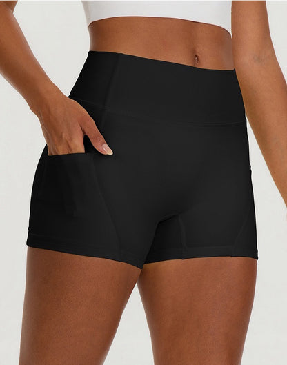 high waist biker shorts black