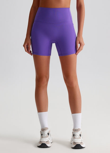 high waist purple biker shorts