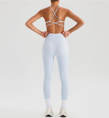 high waist sculpt leggings light blue