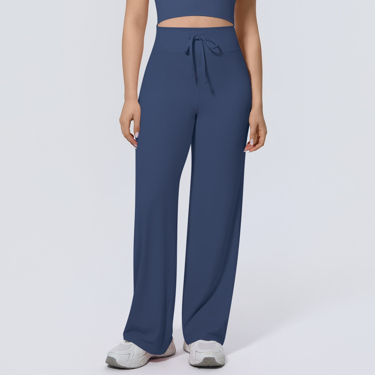 navy blue high waist workout pants