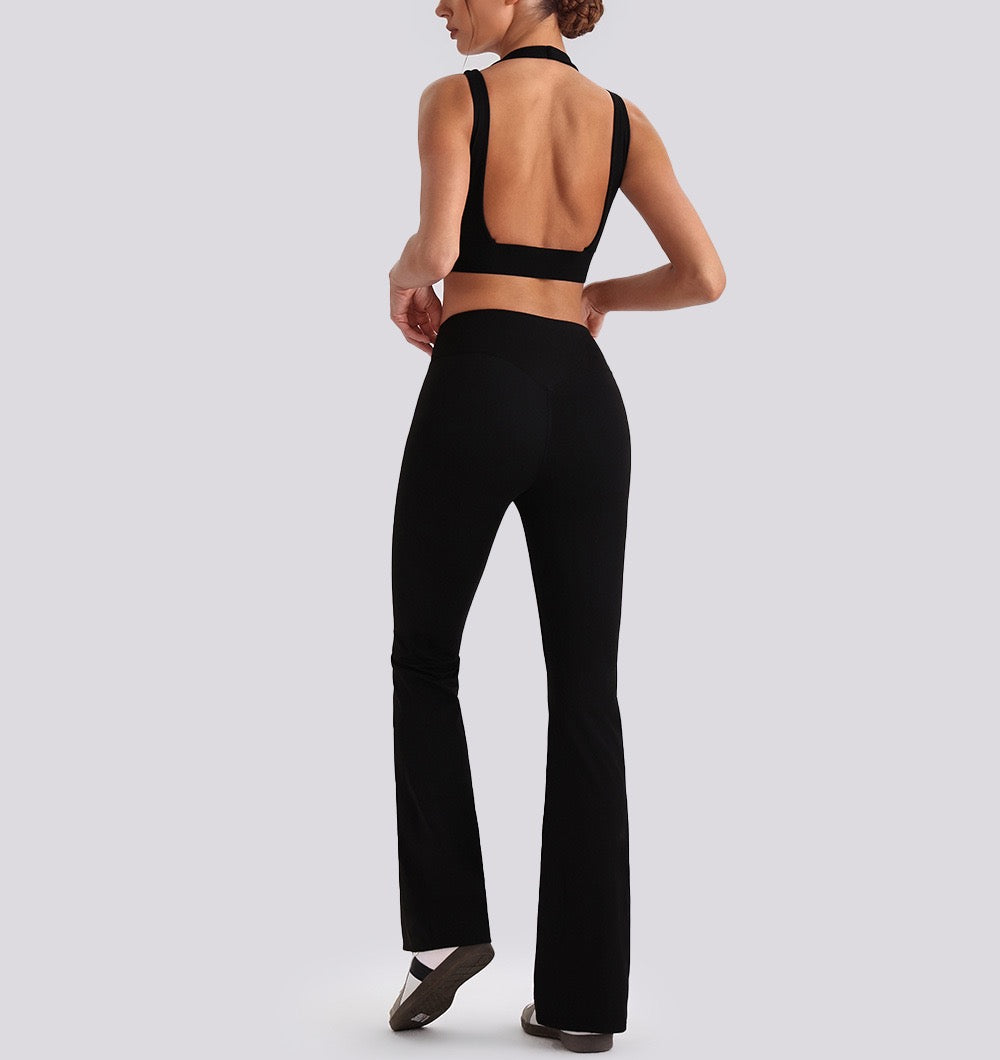 high waist yoga pants black