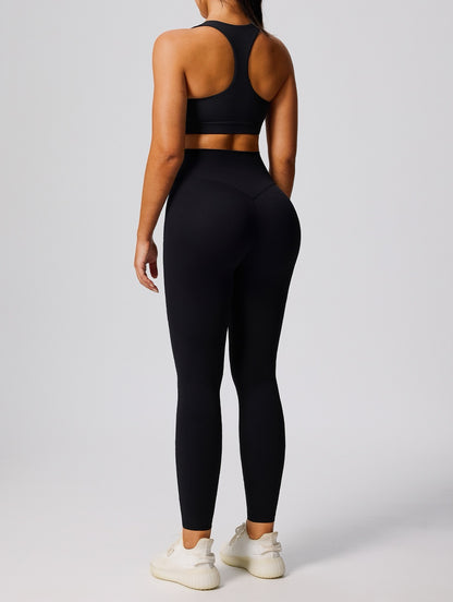 high waist yoga tights black