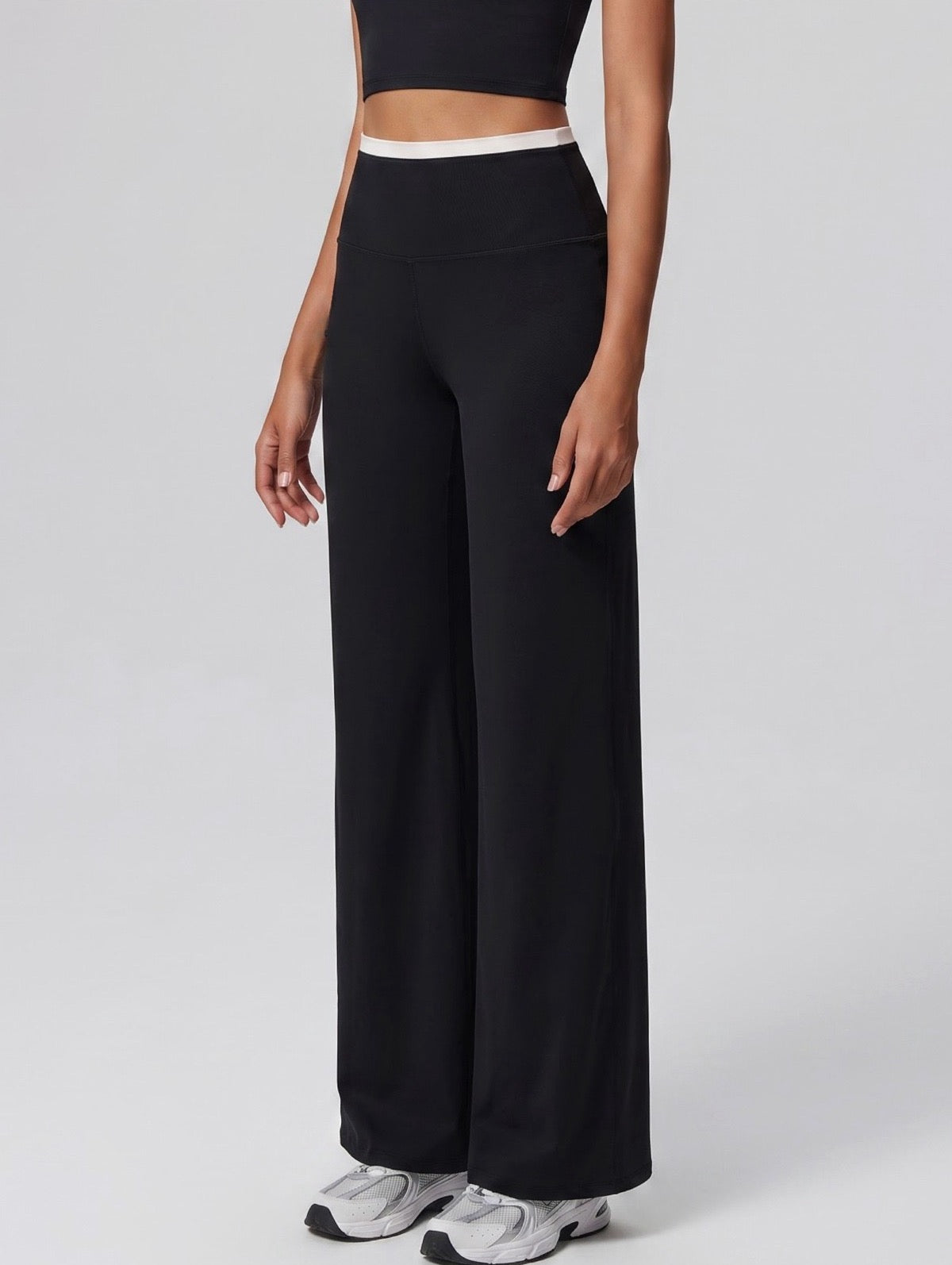 black high waisted active pants