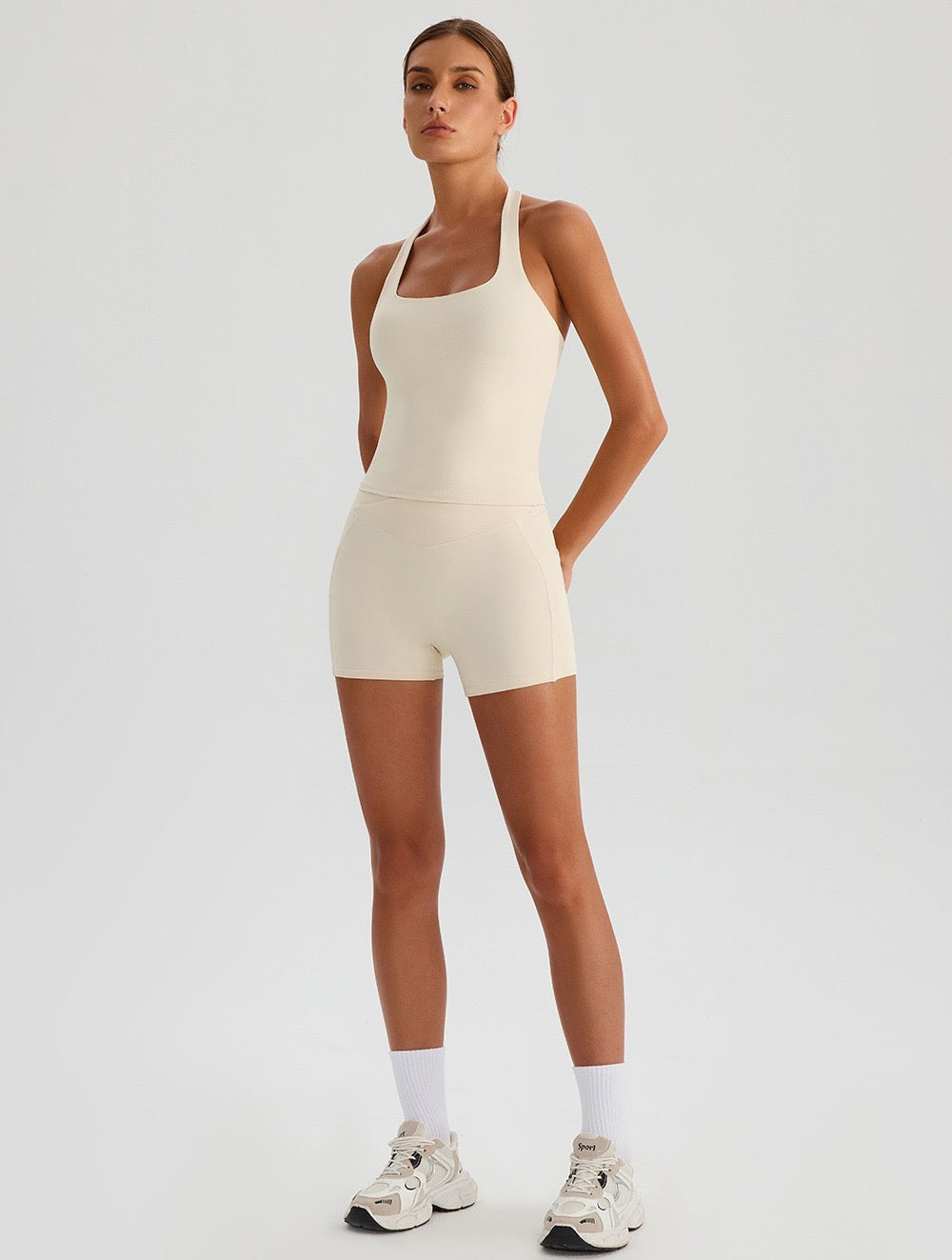 high waisted biker shorts set