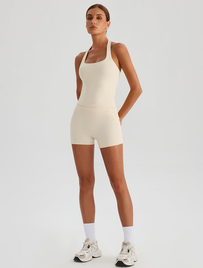 high waisted biker shorts set