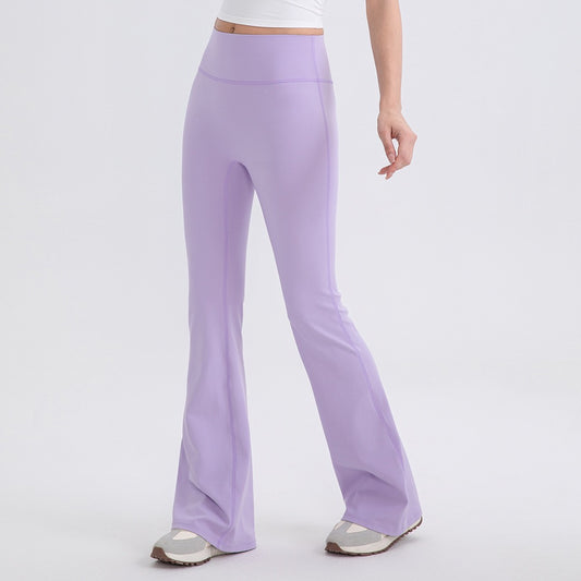purple high waisted flare leggings women