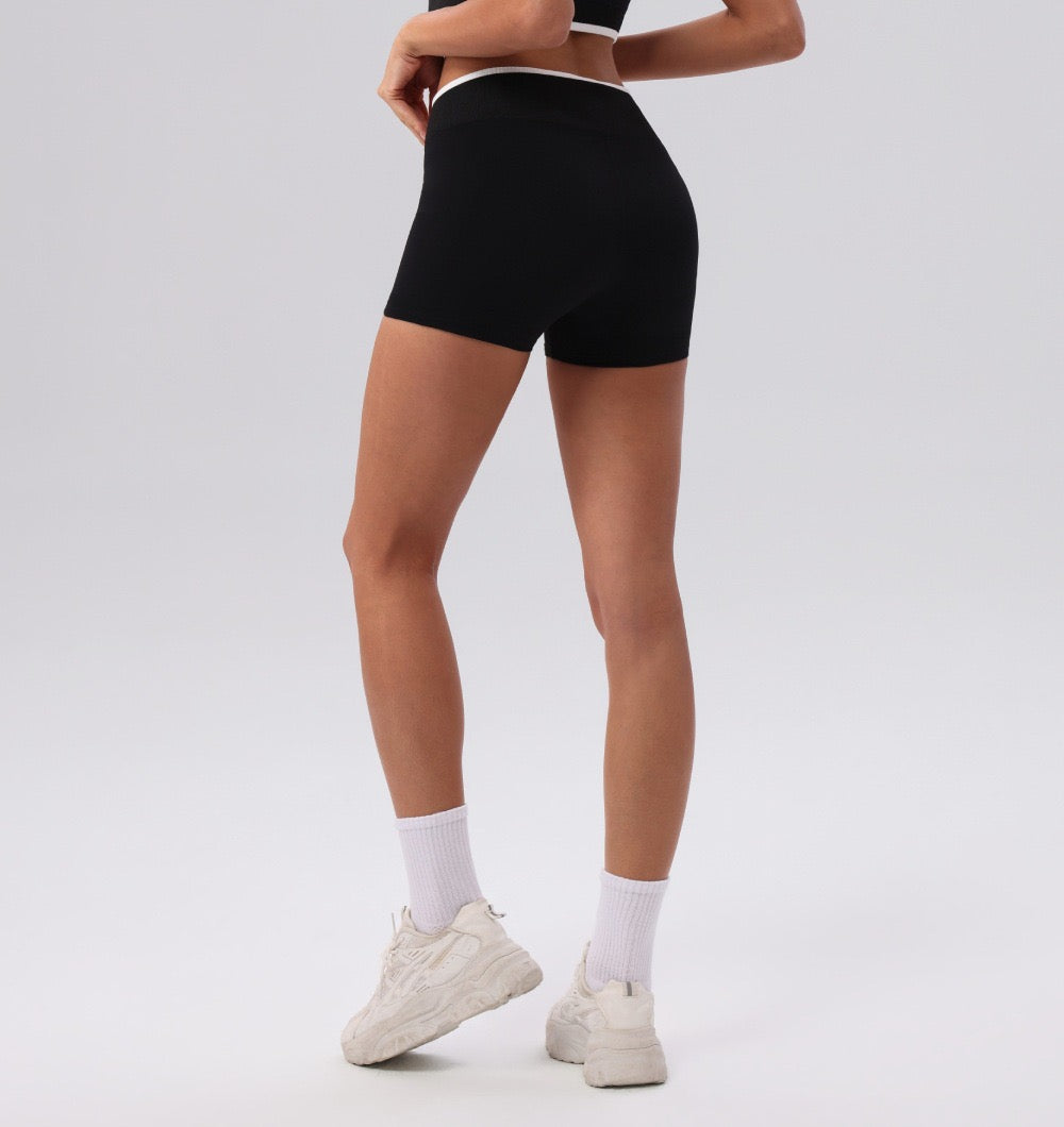 black high waisted gym shorts
