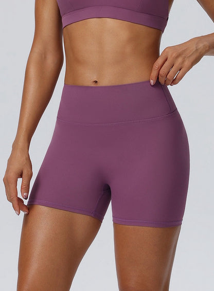 womens high waisted gym shorts purple