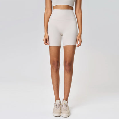 white high waisted ribbed shorts women