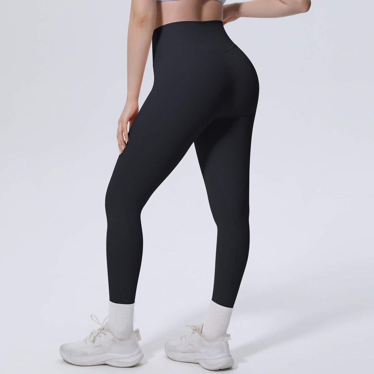 Black High Waist Workout Leggings – Squat Proof Gym Yoga Pants for Women