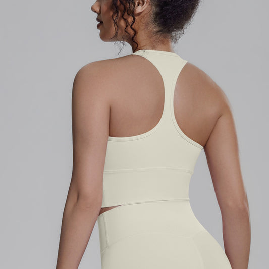 light beige sports bra top women