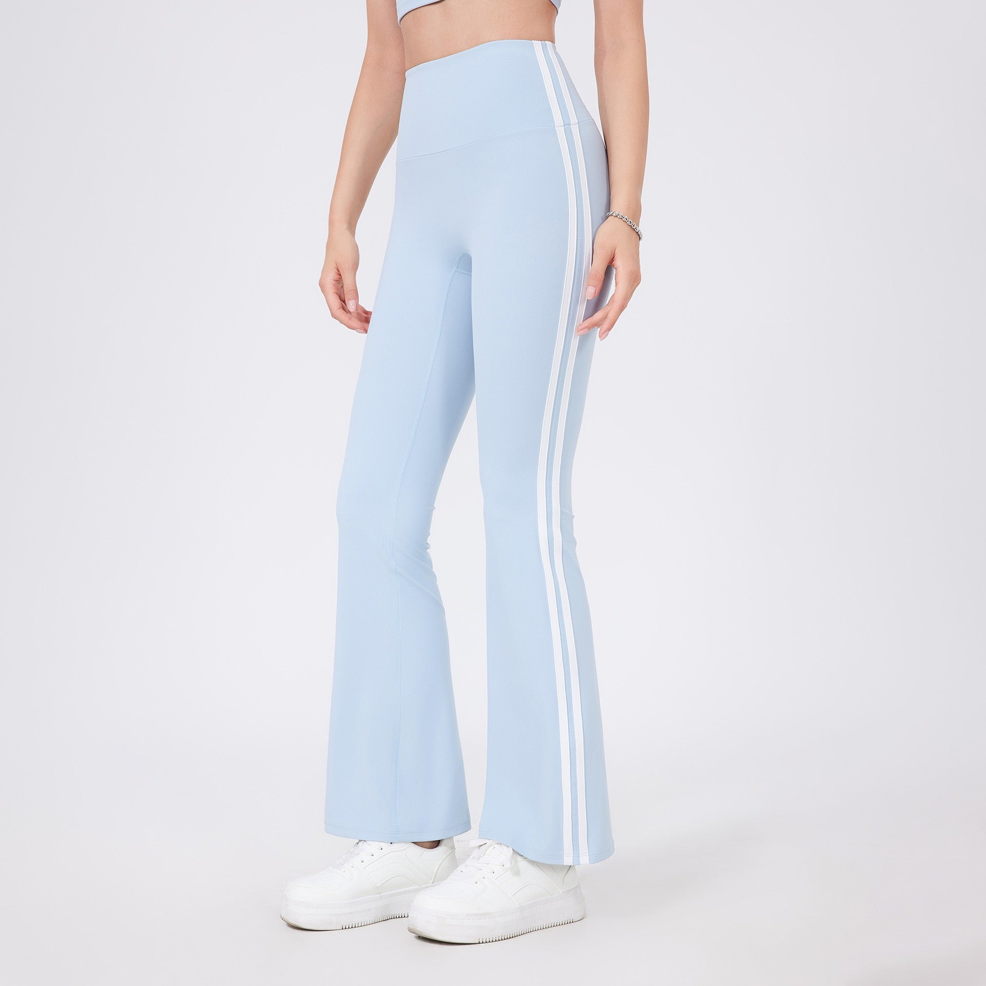 light blue flare leggings