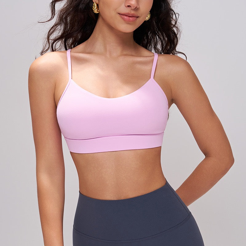 light support sports bra pink