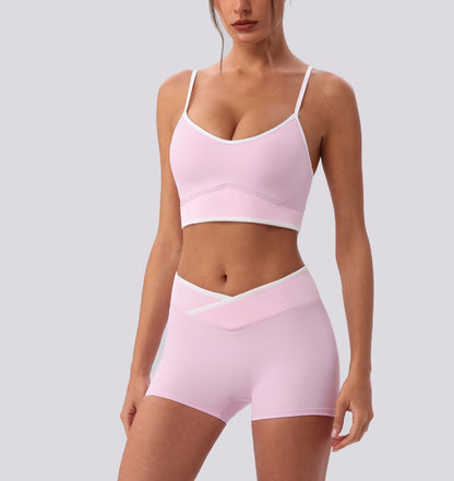 light support workout bra pink