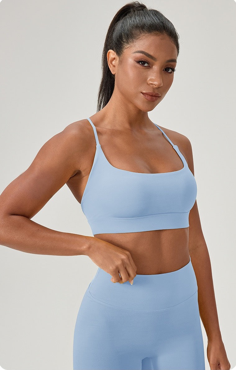 lightweight gym bra blue