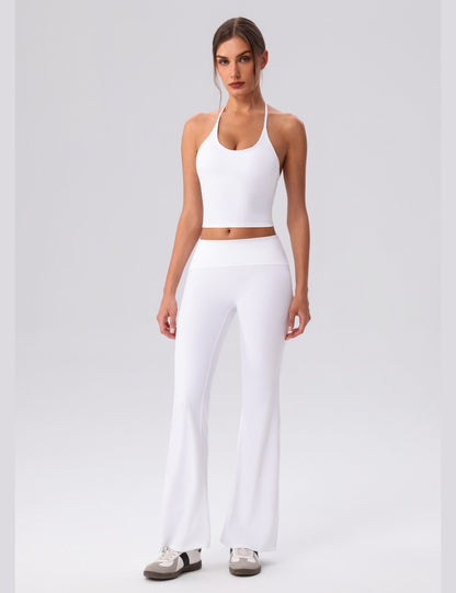 white gym crop tank women