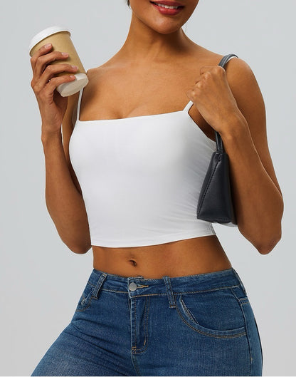 white fitness top for women