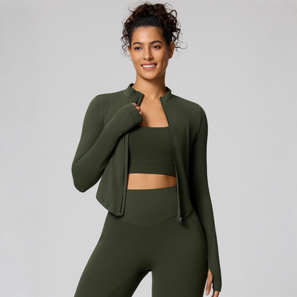 green lightweight running jacket women