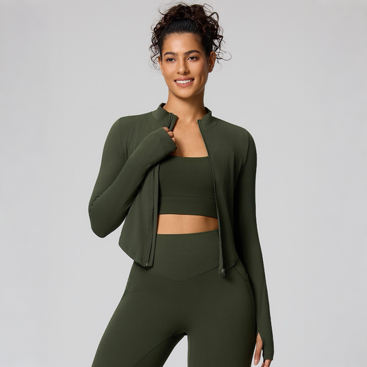 green lightweight running jacket women