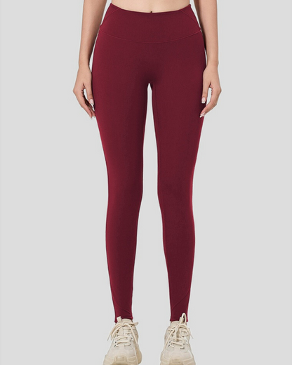 lightweight stretch leggings in red color