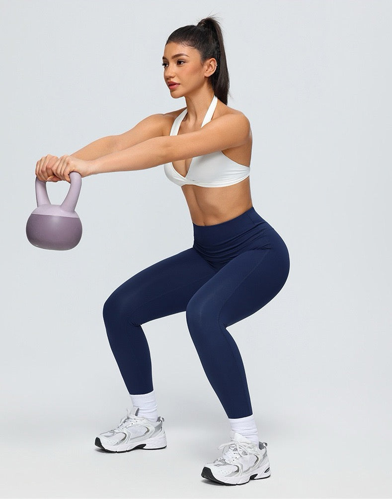 lightweight training leggings navy blue