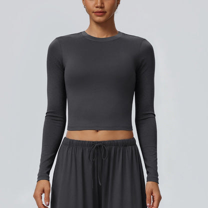 long sleeve athleisure crop top