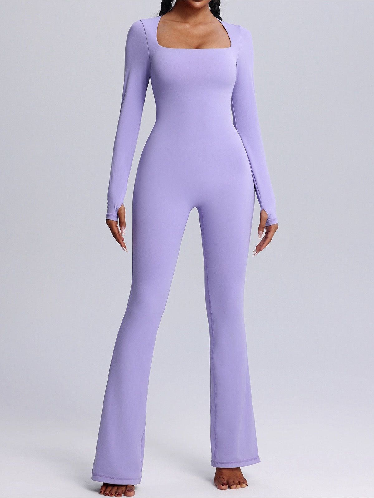 long sleeve one piece activewear outfit